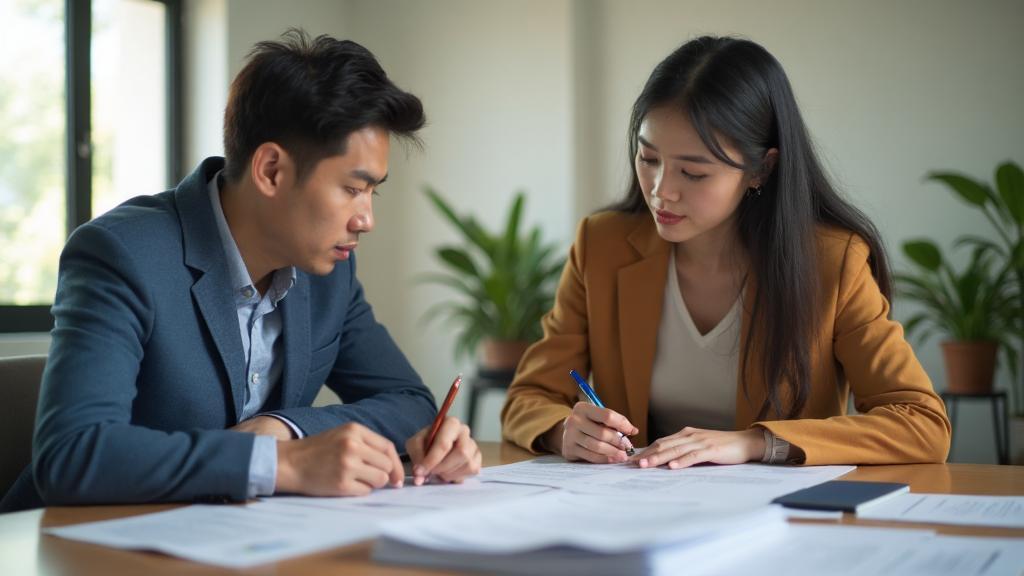 Person reviewing citizenship renunciation documents with a consultant